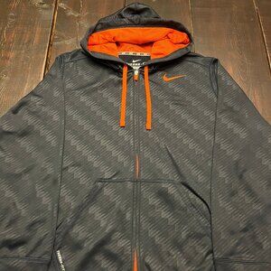 Nike Therma-Fit Full Zip Hoodie – Men’s XL – Black/Orange